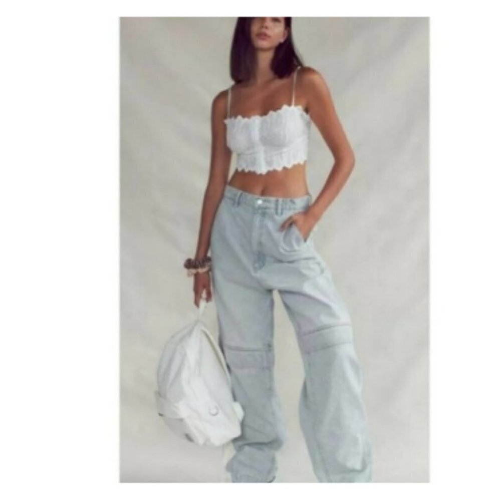 Bdg High Rise Extreme Construction Baggy Jean – Light Blue Denim Size 24